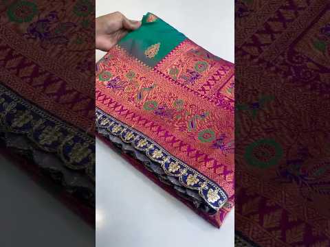 Paithani Silk Peacock Motif Banarasi Saree with Lace