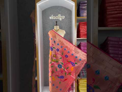 Paithani Jacquard Dupatta with Peacock (Mor) & Floral Weaving