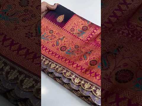 Paithani Silk Peacock Motif Banarasi Saree with Lace