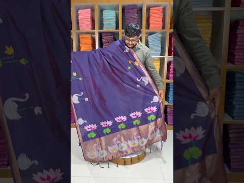 Most Trending Swan Lotus Khadi Raw SIlk Paithani Saree