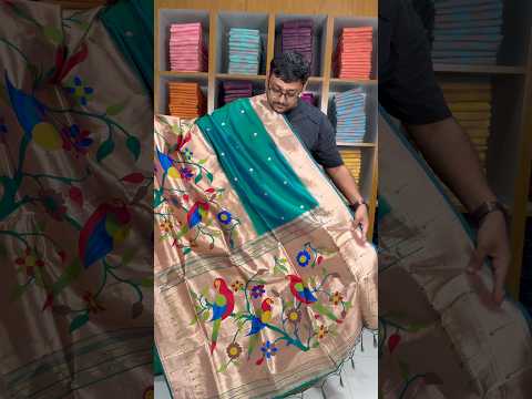 Kanchivaram Paithani Silk Big Parrot Zari Border Saree