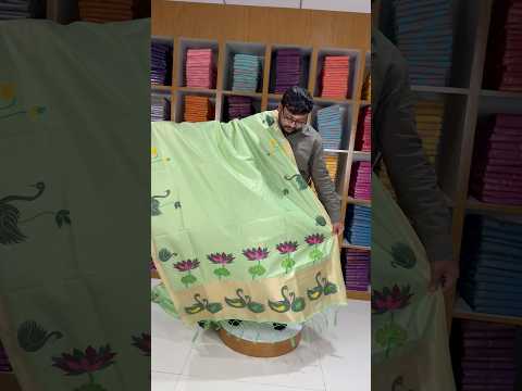 Most Trending Swan Lotus Khadi Raw SIlk Paithani Saree