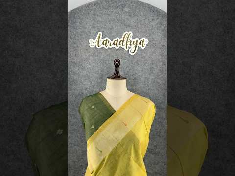 Pure Muga Cotton Parrot Paithani Saree