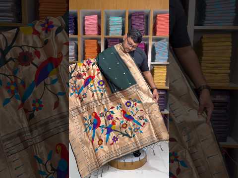 Kanchivaram Paithani Silk Big Parrot Zari Border Saree