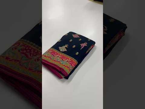 Viscose Silk Meenakari Saree with Folk Art Border