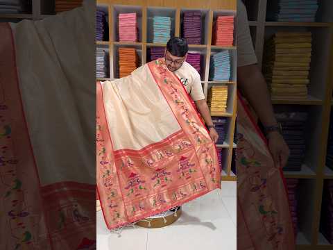 Banarsai Peacock & Parrot Weaving Paithani Saree