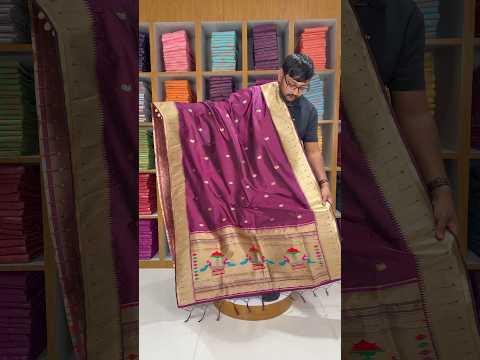Dupatta - Pure Zari Traditional Peacock Motifs Paithani Dupatta