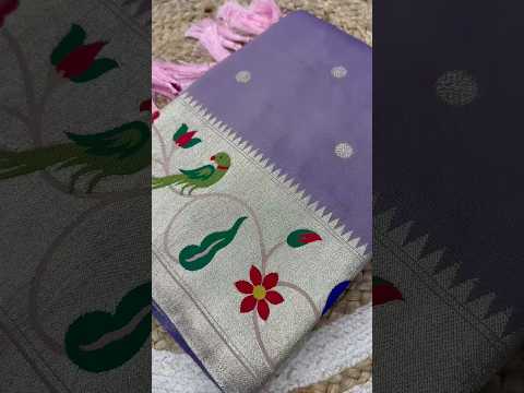 Lotus Paithani Silk Meenakari Swan Border Saree