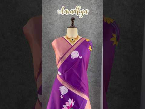 Most Trending Swan Lotus Khadi Raw SIlk Paithani Saree