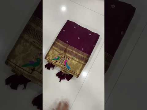Viscose Gaji Silk Bandhej Paithani Fusion Handmade Saree
