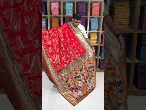 Maharashtrian 3D Pichwai Soft Silk Paithani Saree