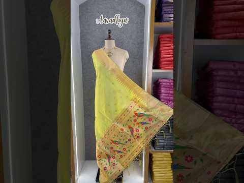 Pure Zari Temple Parrot Paithani Dupatta