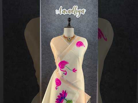 Most Trending Swan Lotus Khadi Raw SIlk Paithani Saree