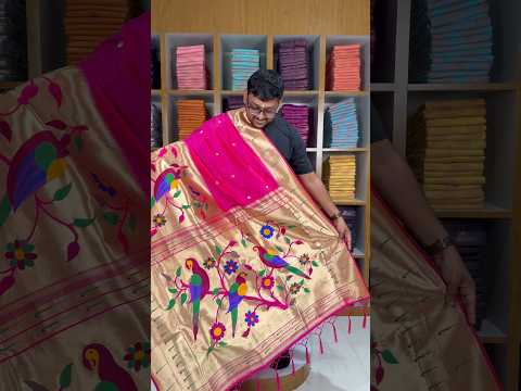 Kanchivaram Paithani Silk Big Parrot Zari Border Saree