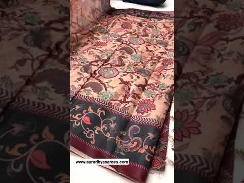 Italian Digital Printed Cotton Kalamkari Saree
