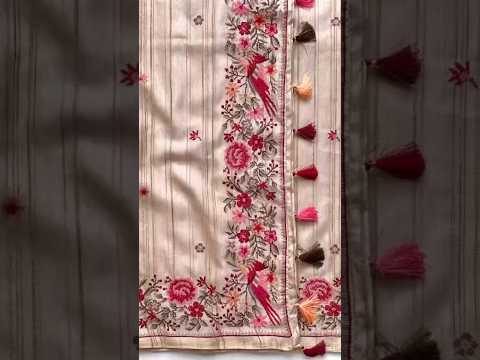 Handloom-Inspired Tussar Silk Embroidery Saree
