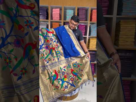 Kanchivaram Paithani Silk Big Parrot Zari Border Saree