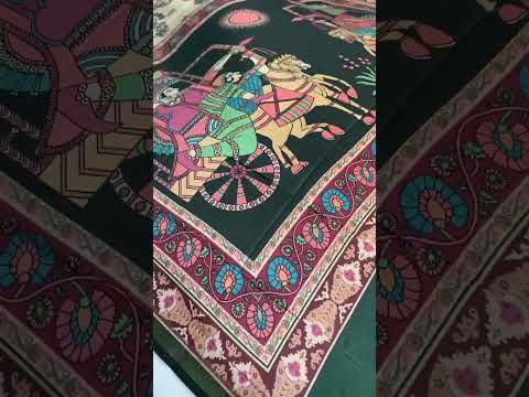 Soft Silk Kalamakari Fusion Printed Saree