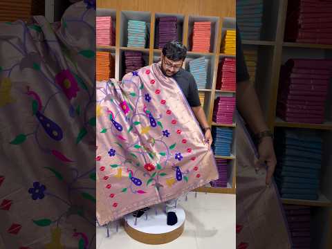 Paithani Jacquard Dupatta with Peacock (Mor) & Floral Weaving