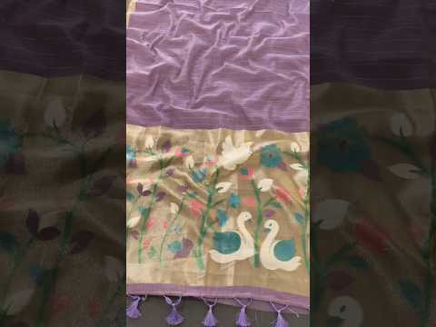 Premium Muga Cotton Floral Weaving Saree