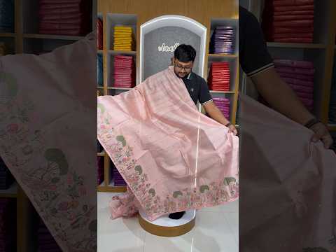 Pure Loom Tussar Silk Embroidery Work Saree