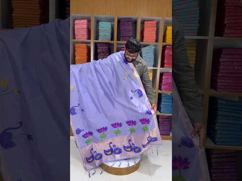 Most Trending Swan Lotus Khadi Raw SIlk Paithani Saree