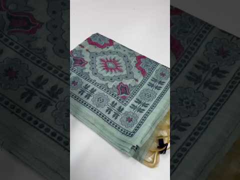 Traditional Pencil Art Soft Muga Cotton Saree