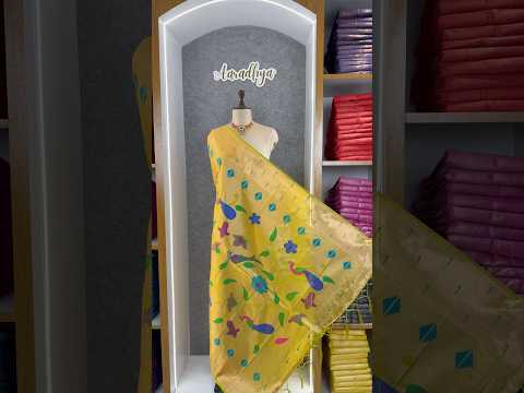 Paithani Jacquard Dupatta with Peacock (Mor) & Floral Weaving