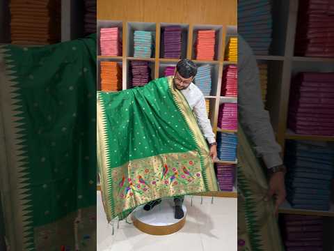 Pure Zari Temple Parrot Paithani Dupatta