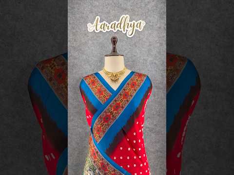 Pure Modal Silk Nakshi Pallu & Ajrakh Border Saree