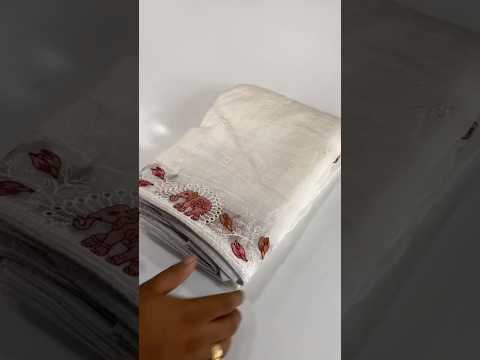 Pure Crush Silk Embroidery Cutwork Border Saree