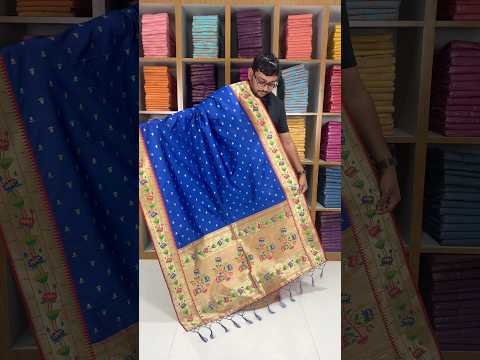 Pure Zari Lotus Flower Motif Paithani Dupatta