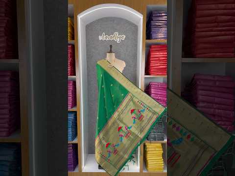 Dupatta - Pure Zari Traditional Peacock Motifs Paithani Dupatta