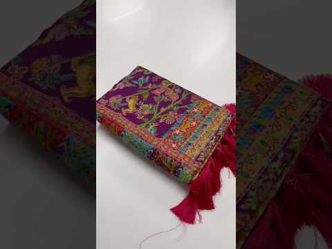 Pure Viscose Silk Pashmina Thread Work Saree