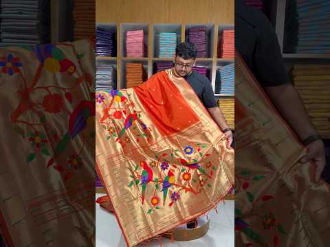 Kanchivaram Paithani Silk Big Parrot Zari Border Saree