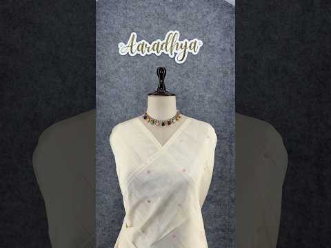 Pure Loom Tussar Silk Embroidery Work Saree