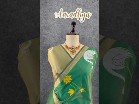 Most Trending Swan Lotus Khadi Raw SIlk Paithani Saree