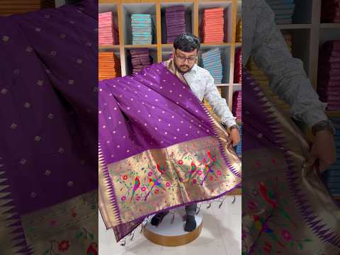 Pure Zari Temple Parrot Paithani Dupatta