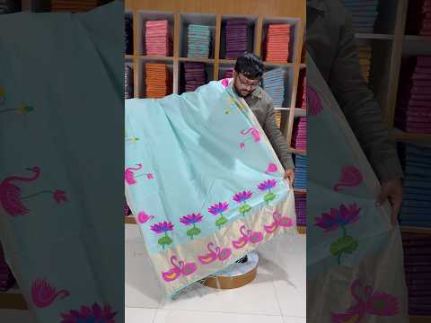 Most Trending Swan Lotus Khadi Raw SIlk Paithani Saree