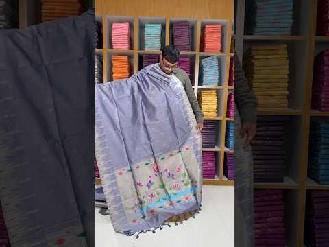 Soft Khadi Raw SIlk Lotus Pallu Paithani Saree