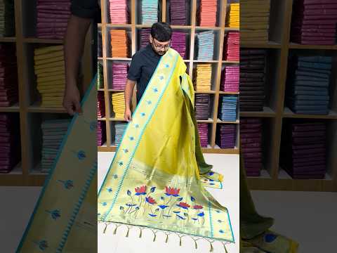 Soft Kanchipuram Tissue Silk Lotus Paithani Saree