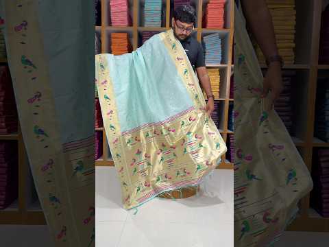 Dupatta - Pure Zari Peacock Motif Paithani Dupatta