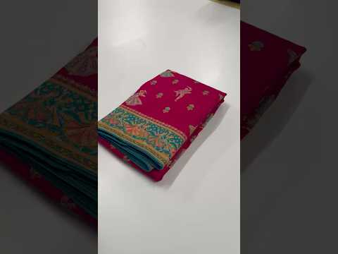 Viscose Silk Meenakari Saree with Folk Art Border