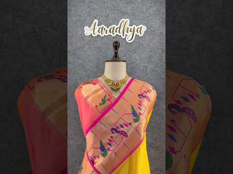 Banarsai Peacock & Parrot Weaving Paithani Saree