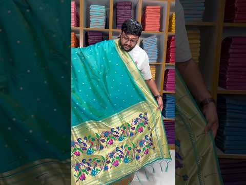 Peacock Pallu & Gold Zari Border Paithani Silk Saree