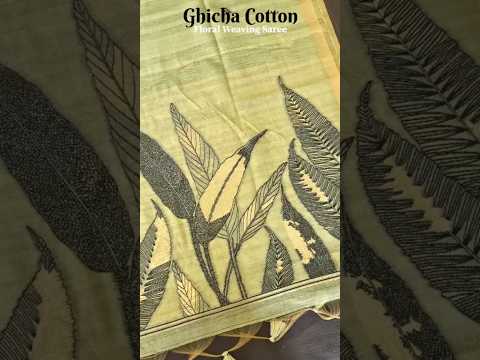 Ghicha Cotton Resham Leaf Weaving Saree
