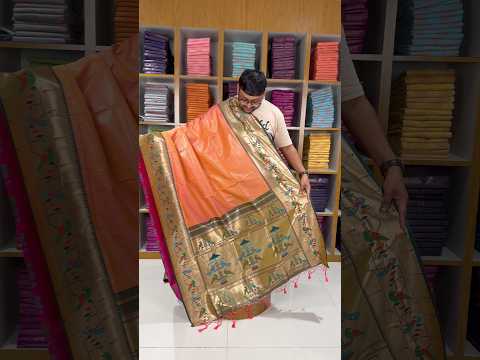 Banarsai Peacock & Parrot Weaving Paithani Saree