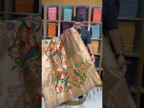 Kanchivaram Paithani Silk Big Parrot Zari Border Saree