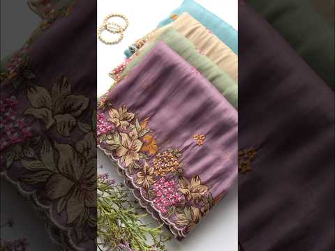 Tissue Silk Floral & Knot Embroidery Saree