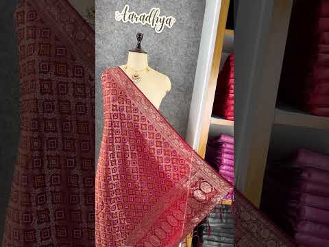 Pure Zari Weaving Viscose Silk Bandhani Dupatta